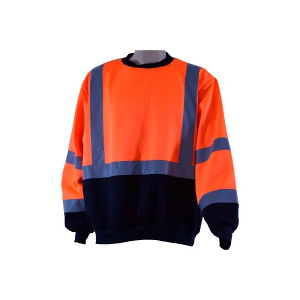 Petra Roc Inc Petra Roc Crew Neck Sweater, ANSI Class 3, Polar Fleece, Orange/Black, 3XL OBCSW-C3-3X - main
